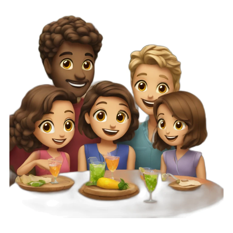 the animols family having an aperitif sticker