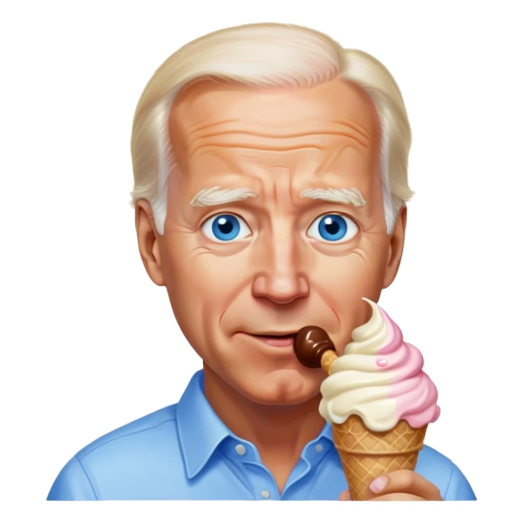 Joe Biden blue eyes eating ice cream  sticker