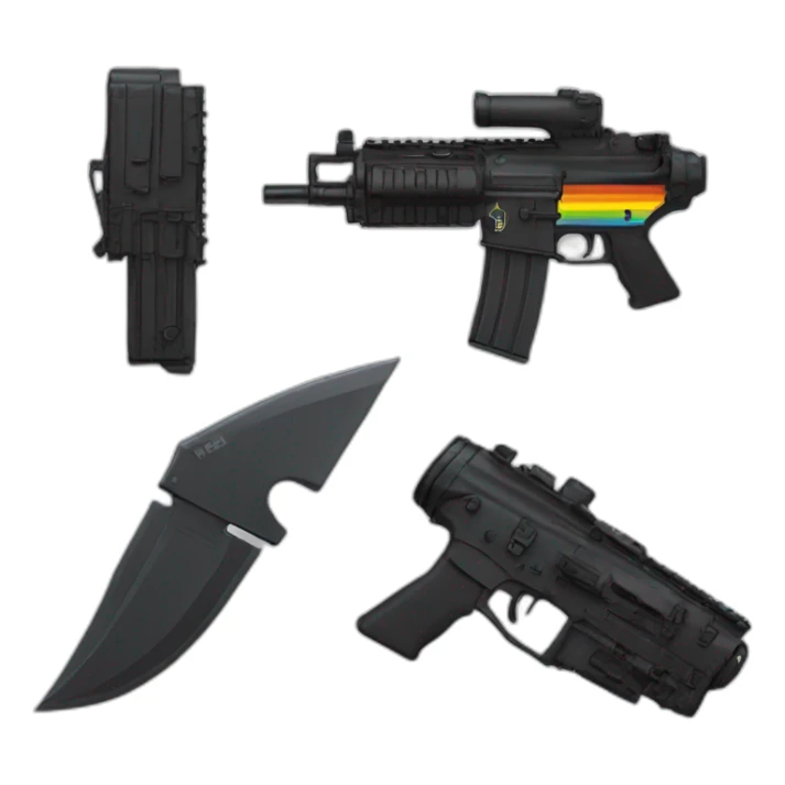 cat lgbt+ black knife m4a1 power hand tank sticker