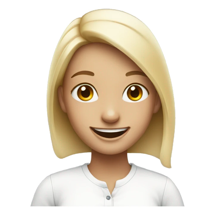 happy girl in white shirt sticker