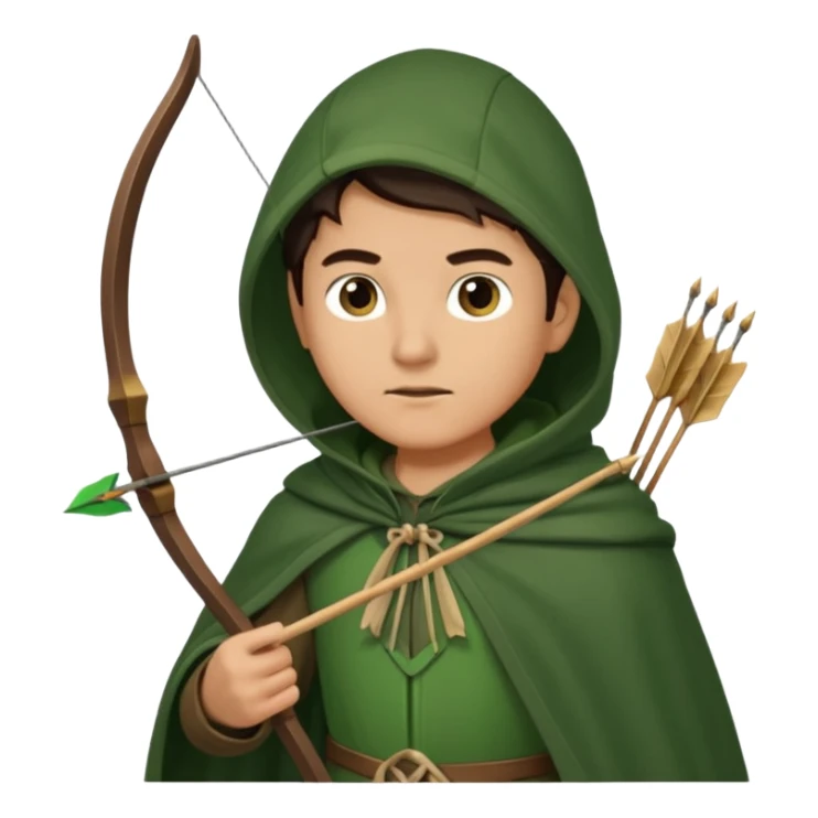 The classic image of a hunter carrying a bow and arrow sticker