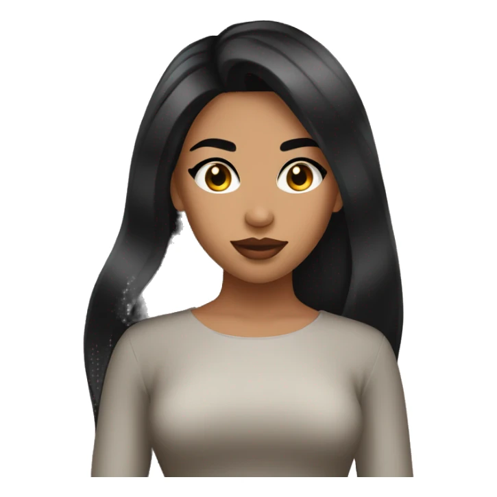 A girl with olive skin and nice thick brows and long black hair and long lashes and nice lips sticker