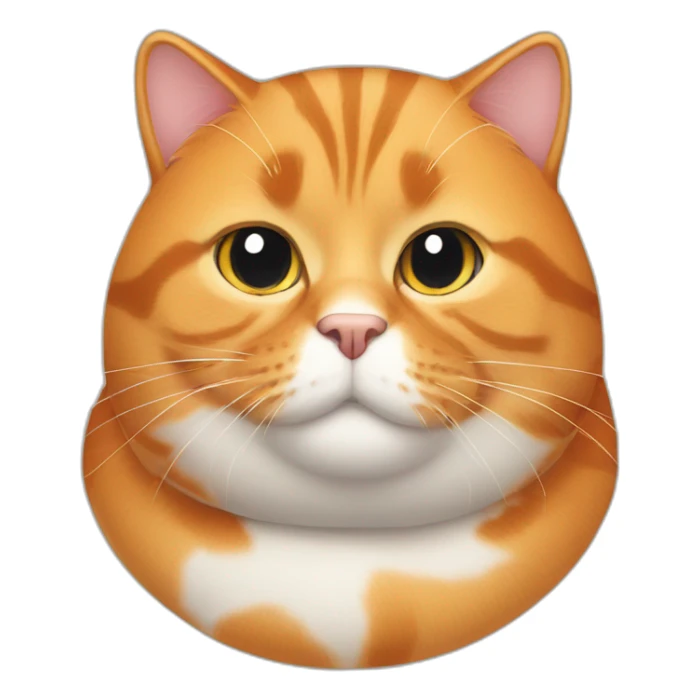 obese orange cat with black and white spots sticker