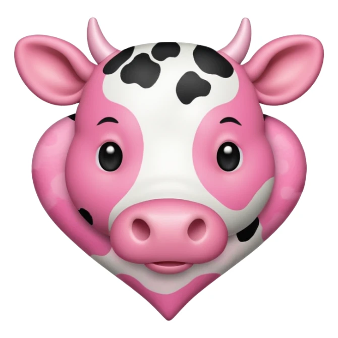 Pink cow spot print heart sticker