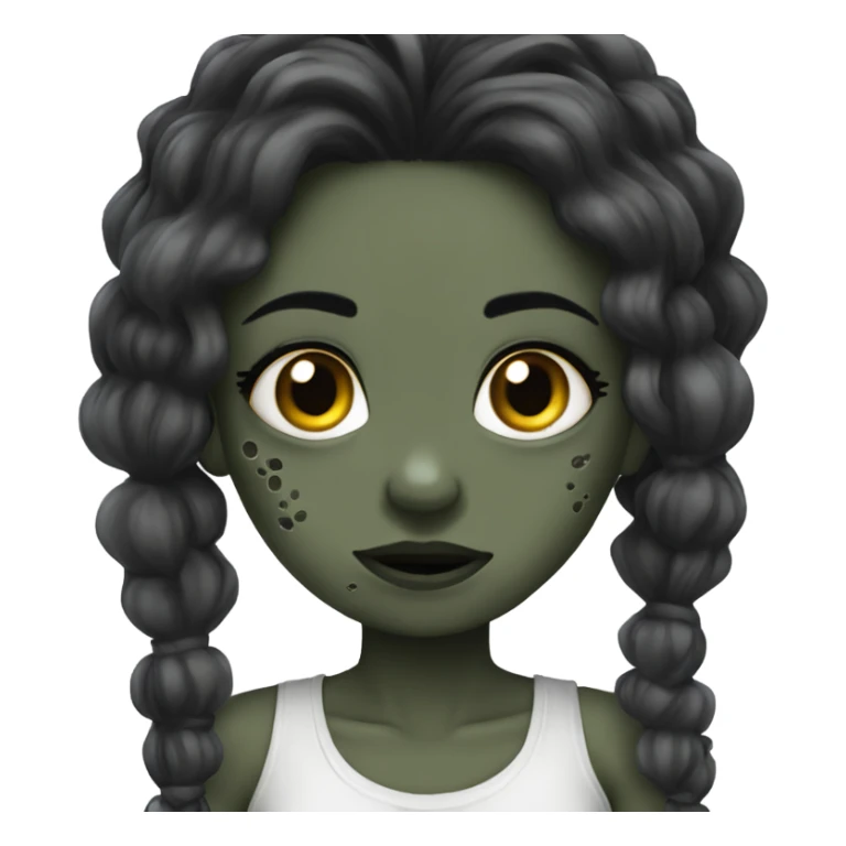 Zumbi girl pretty and hair black sticker