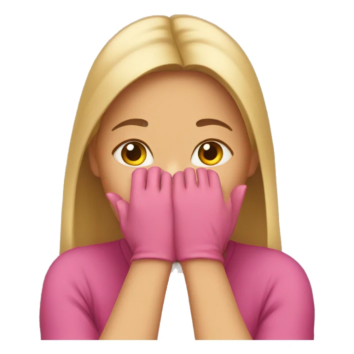 Girl hidding back her hands  sticker