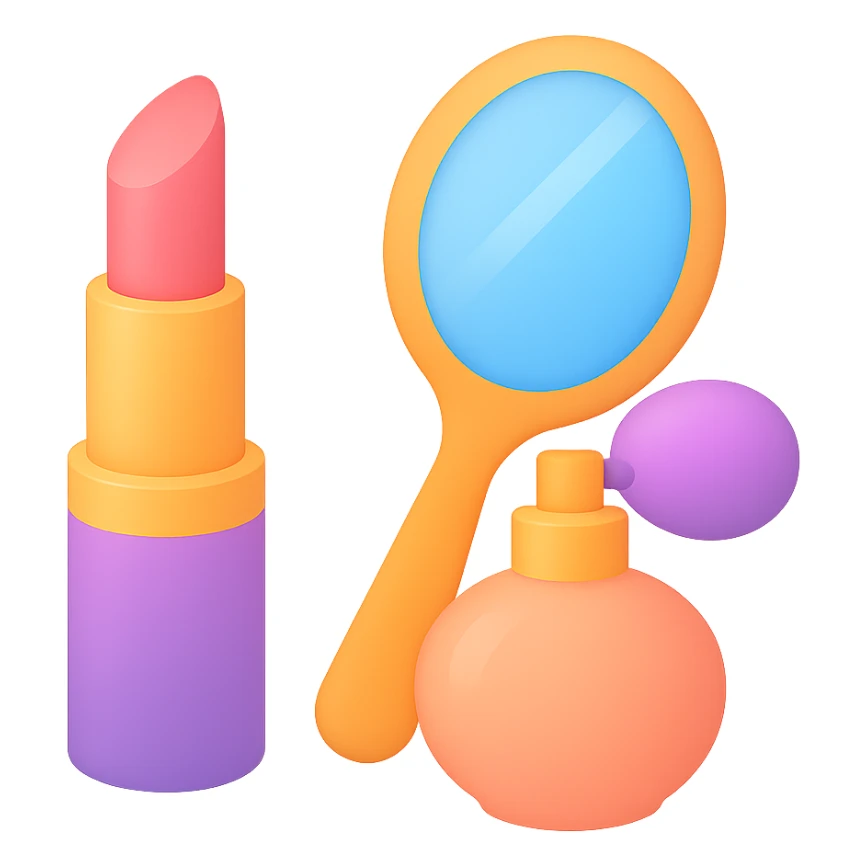 beleza, colorful icon style, soft gradients, beauty theme sticker