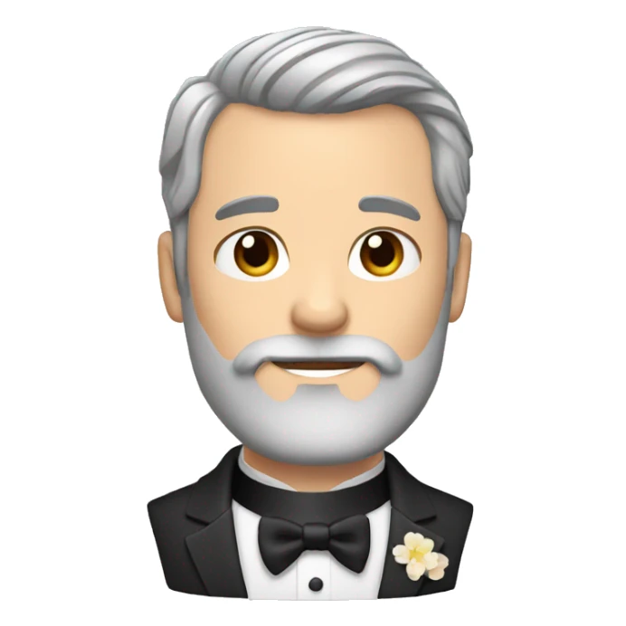 Groom with Short grey Hair and very Long grey beard  sticker