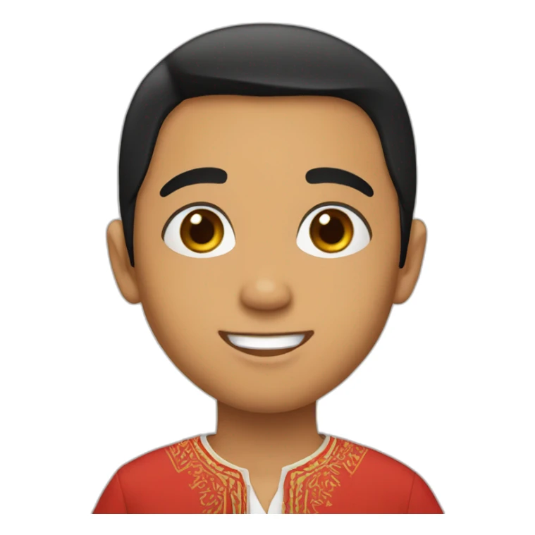 A boy with black hair and Brown eyes and morocco shirt sticker