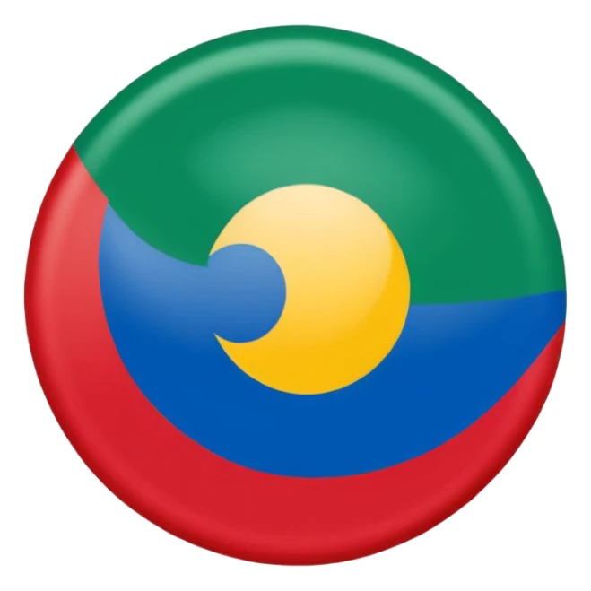 emoji de bandera gitana azul verde y círculo SOLO DE COLO ROJO en el centro  sticker