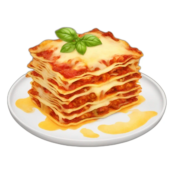 Plate of lasagna with some steam over it sticker