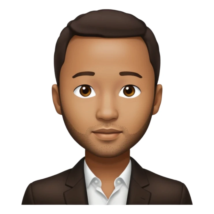 John Legend with dark brown hair sticker