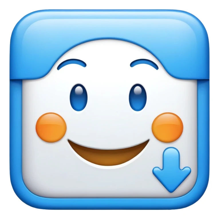 Mac Finder logo, blue square with happy face sticker