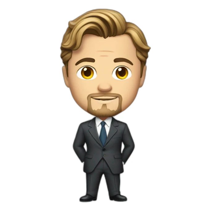 leonardo dicaprio cartoon wearing suit sticker