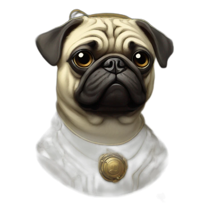 A cyberpunk pug in Art Nouveau style during 1910 sticker