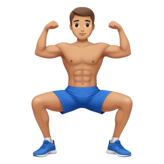 fit man with blue shorts stability ball exercises sticker