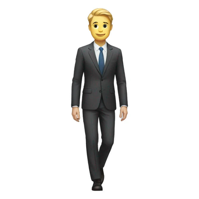 white male with in suit and pants walk sticker