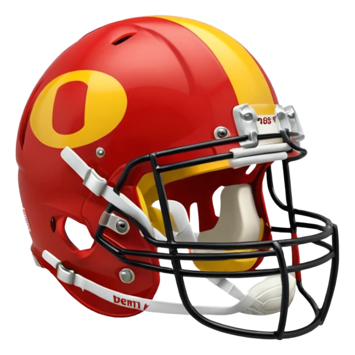 college football player helmets red & yellow mix sticker