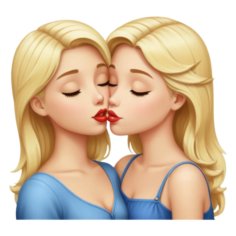 Two skinny blond girls kissing  sticker