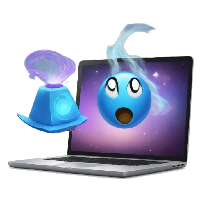 laptop and magic sticker