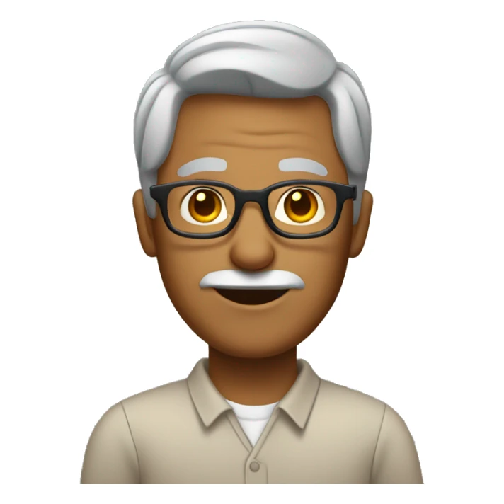 Tan man with glasses and grey hair sticker
