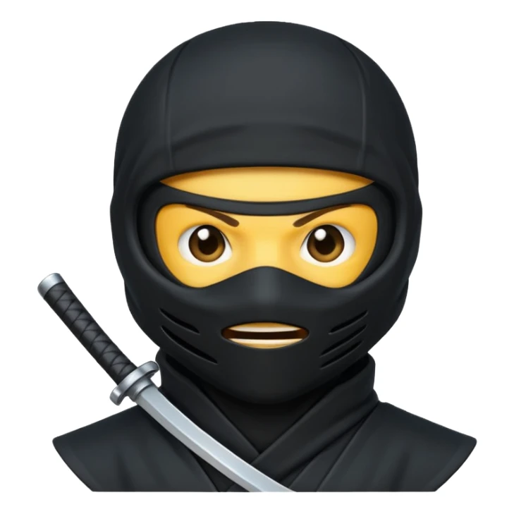 Black Ninja emoji with MB written on it sticker