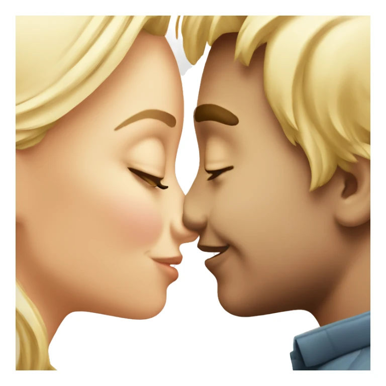 boy kiss a blonde girl  sticker