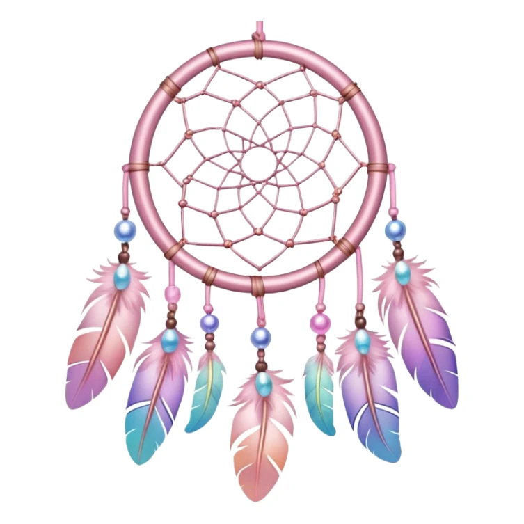 Iridescent pastel pink dreamcatcher sticker