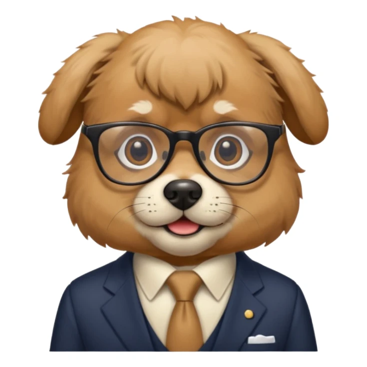 politician dog with glasses sticker