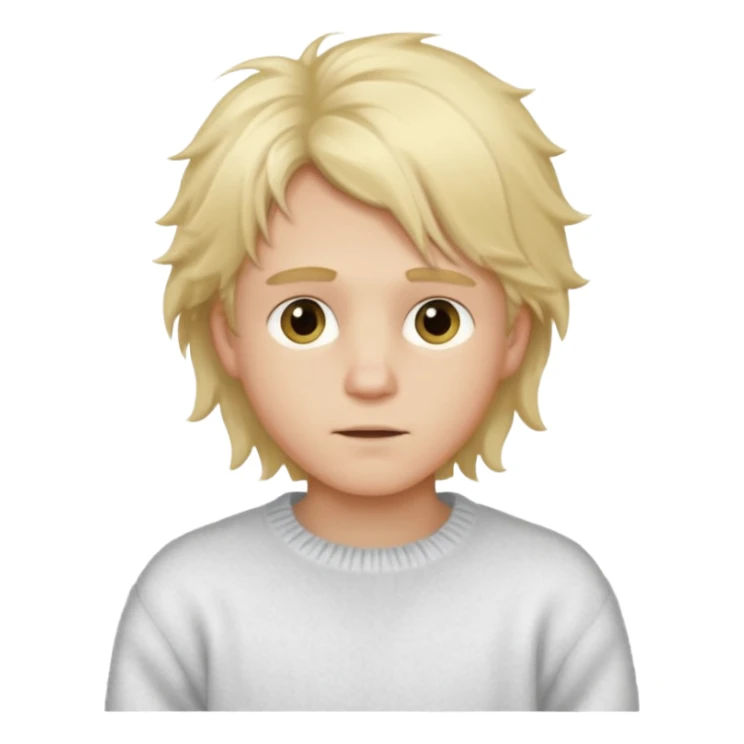 create-a-look-for-a-blond-boy-with-long-tousled-hair-light-eyes-a-white-sweat + fluffy white sweater sticker