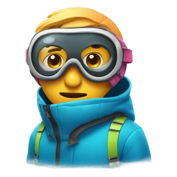 Shivering emoji with ski goggles  sticker