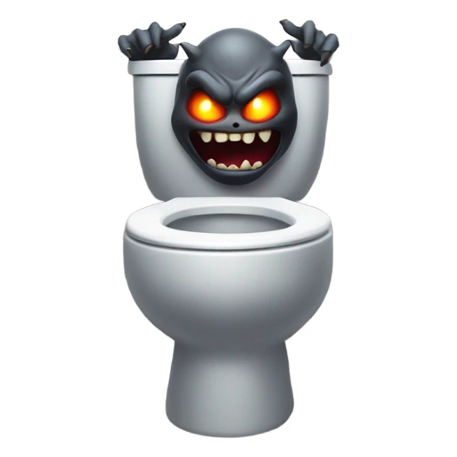 Scary demon in toilet sticker