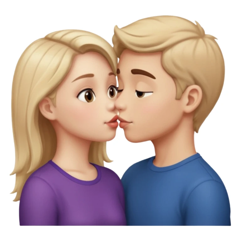 French kiss fair boy and girl sticker