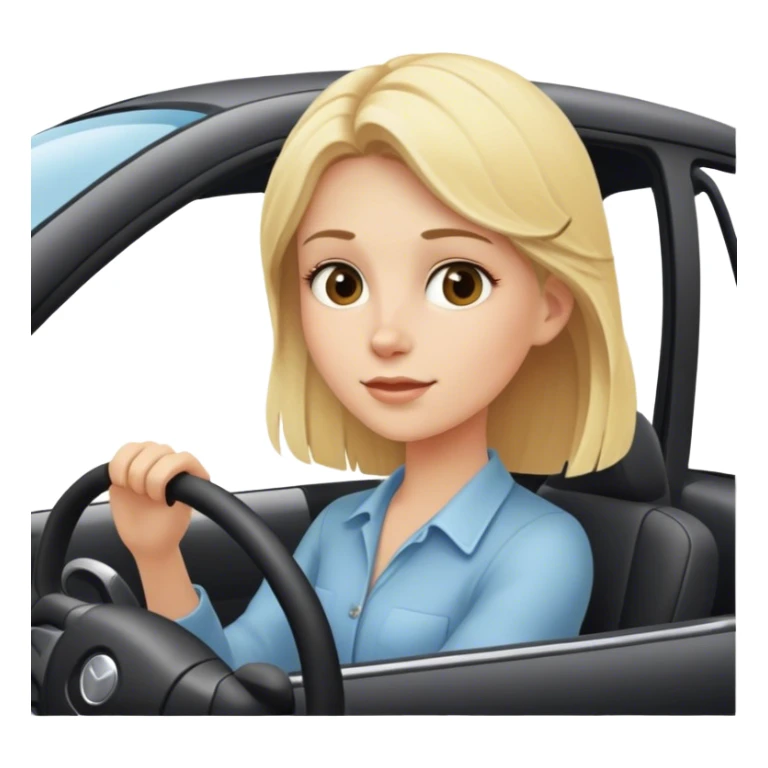 blonde girl driving car sticker