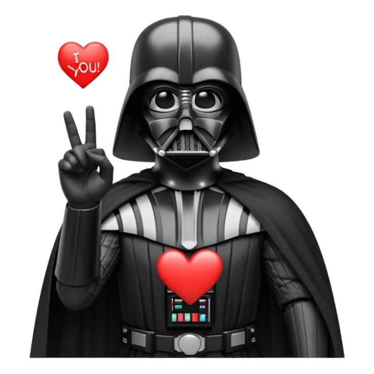 Darth giving I love you in ASL sticker