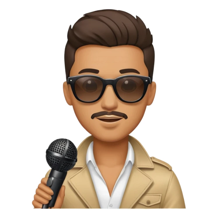 cool male singer with sunglasses and microphone sticker