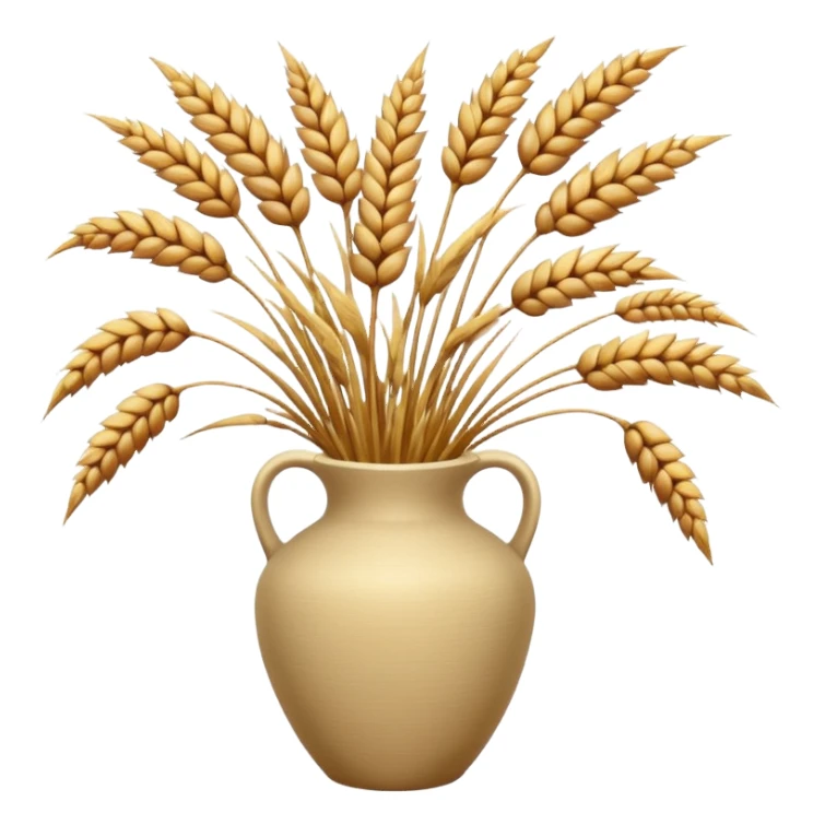 Dried grass and wheat in a beige vase sticker