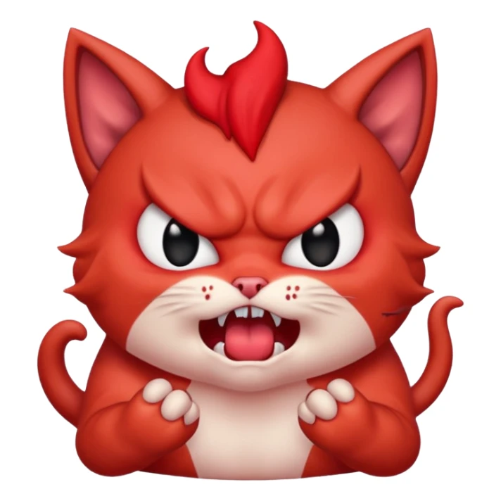  angry rage screaming loudly cryjng emoticon kawaii kitten devil very angry sticker