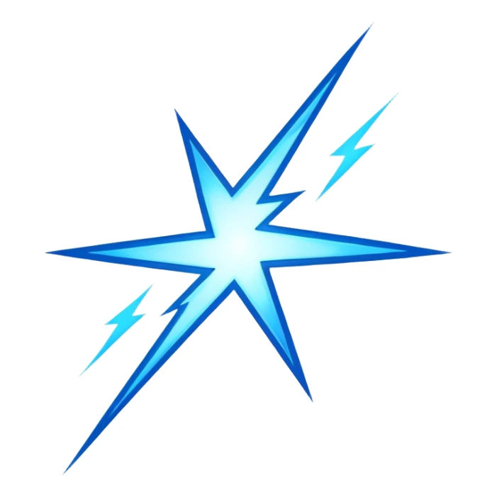 A glowing blue Smite 2 lightning bolt inside a crosshair. sticker