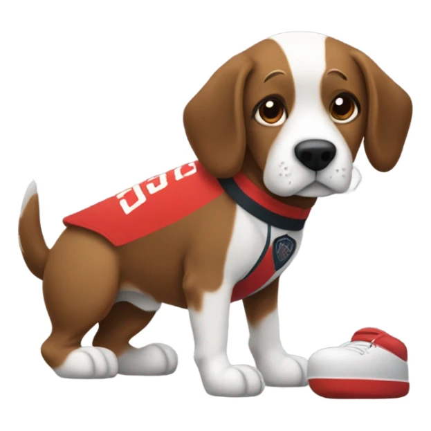 Reggie Dunlop with a dog sticker