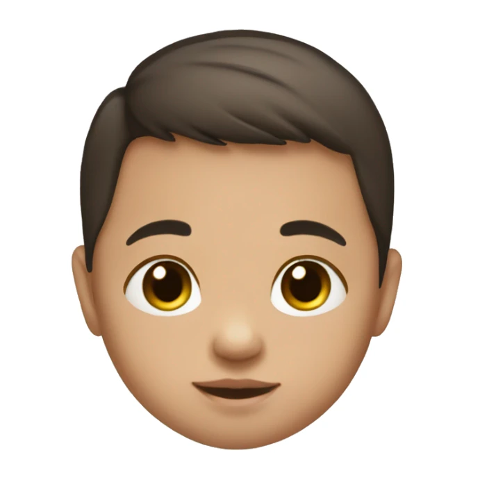 Newborn baby boy with straight dark brown hair  sticker