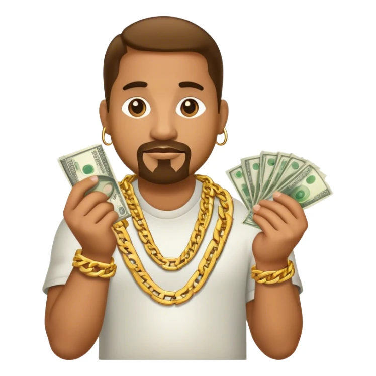 big dawg with money and gold chain sticker