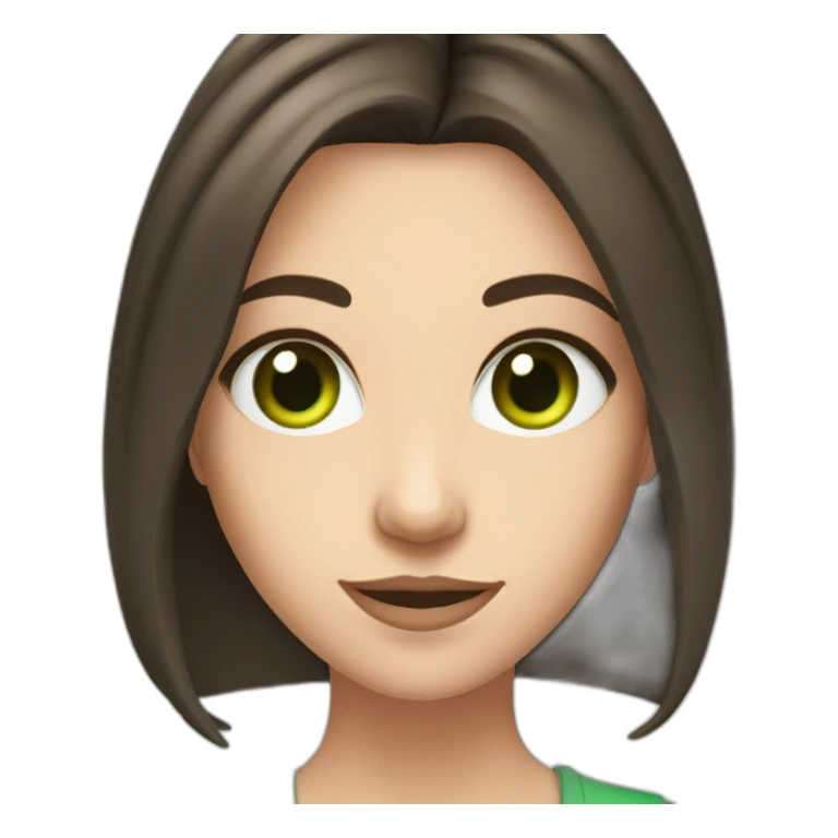 brunette white girl with green eyes making a selfie with phone sticker