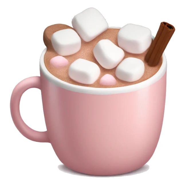 Light Pink mug of hot chocolate with marshmallows  sticker