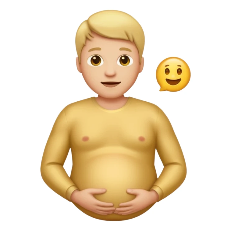 golden pregnant man emoji, sideways sticker