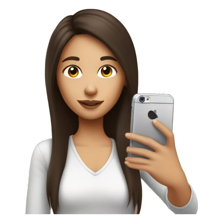 Brunette Girl taking selfie with her phone sticker