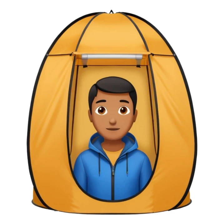 black Tall Oval Narrow Pop up one person tent  sticker