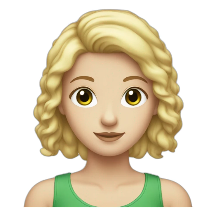 white girl with green eyes and auburn mullet sticker