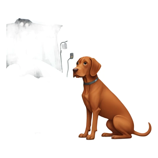 Vizsla in the snowblower  sticker