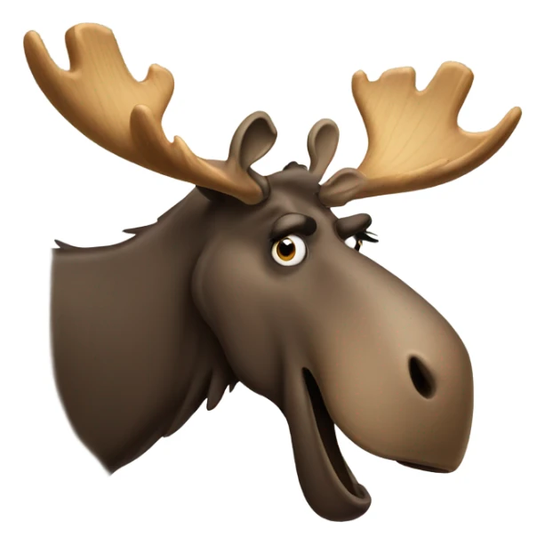 A moose covering his nose from a bad smell sticker